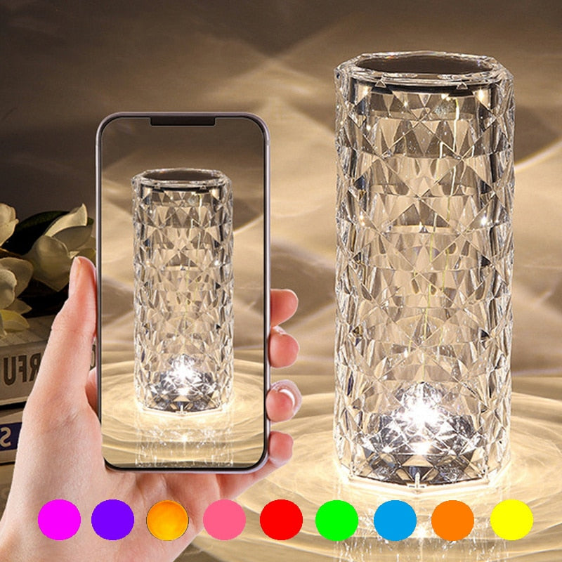 BellissimoFiorePerTe™ 3D Effect Rose Crystal LED Lamp