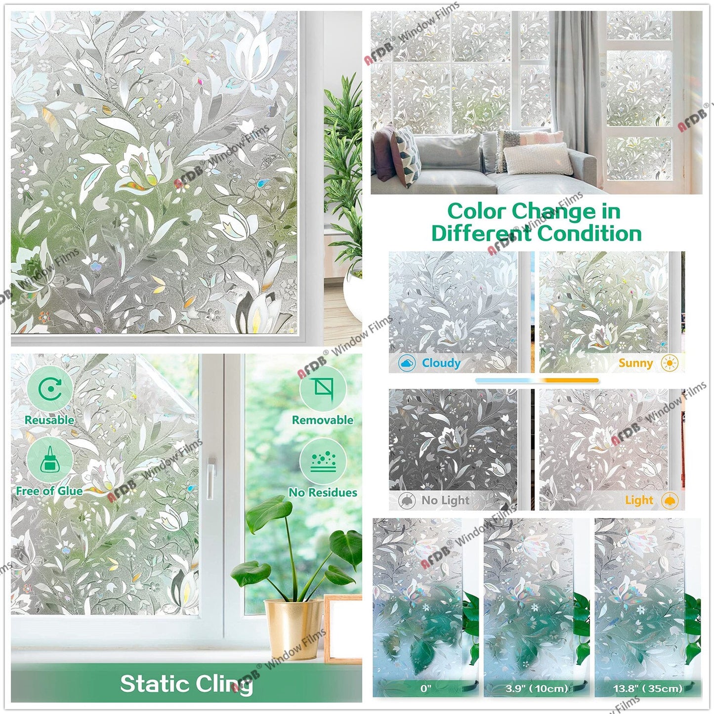 BellissimoFiorePerTe™ Suncatcher Window Film